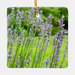 Bijen op de Lavender Summer Floral Keramisch Ornament