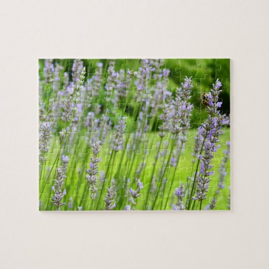 Bijen op de Lavender Summer Floral Legpuzzel (Horizontaal)
