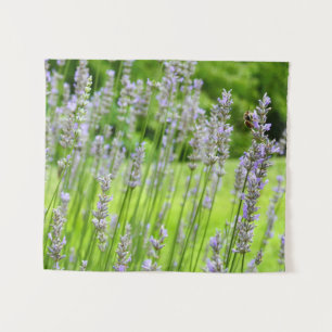 Bijen op de Lavender Summer Floral Wandkleed