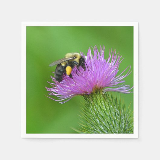 Bijen op distelpapier servet (Voorkant)