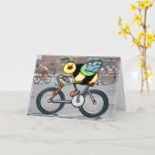 Bijen op een bijenkooi in een ras kaart (Gele Bloem)