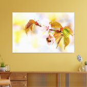 Bijen op een Cherry Flower Canvas Afdruk (Insitu (Woonkamer))