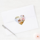 Bijen op een Cherry Flower Hart Sticker (Envelop)