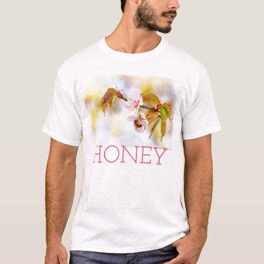 Bijen op een Cherry Flower T-shirt (Voorkant)