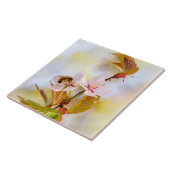 Bijen op een Cherry Flower Tegeltje (Zijkant)