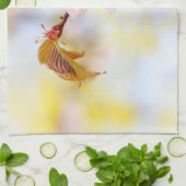 Bijen op een Cherry Flower Theedoek (Gevouwen)