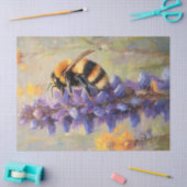 Bijen op een Paarse Lupine Bloem Decoupage Tissuepapier (Craft)