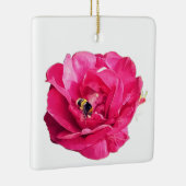 Bijen, op een roze bloem keramisch ornament (Rechts)