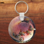 Bijen op een strand sleutelhanger (Voorkant)