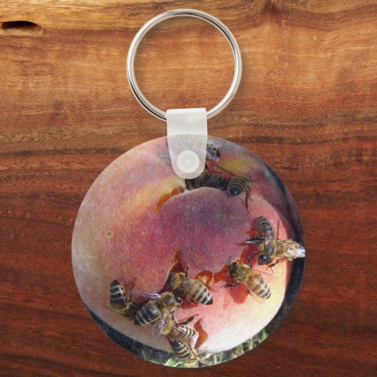 Bijen op een strand sleutelhanger (Voorkant)