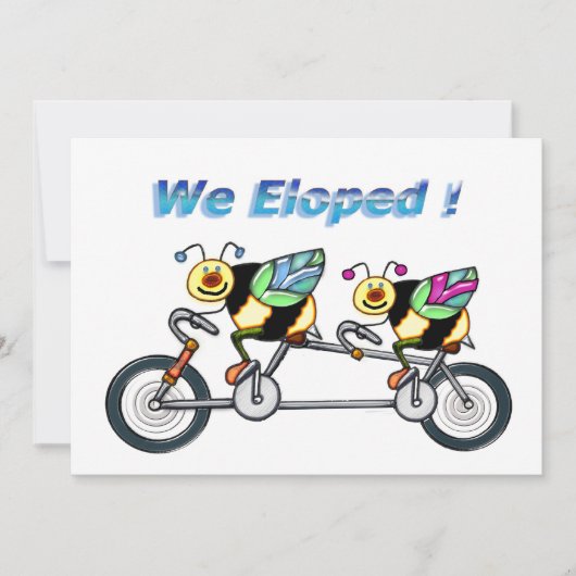Bijen op een Tandem Bike Eloped Aankondiging (Voorkant)