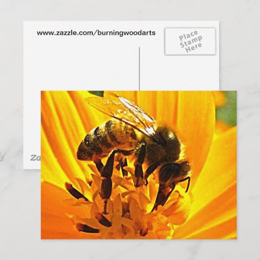 Bijen op een ventilator briefkaart (Voorkant / Achterkant)