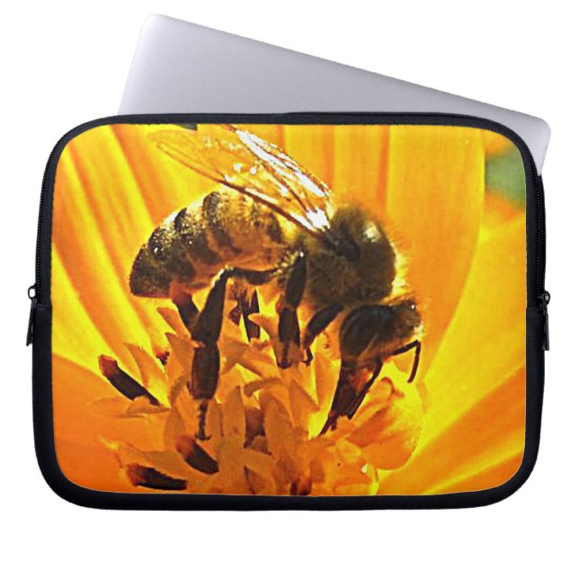 Bijen op een ventilator laptop sleeve (Voorkant)