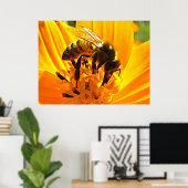 Bijen op een ventilator poster (Thuiskantoor)