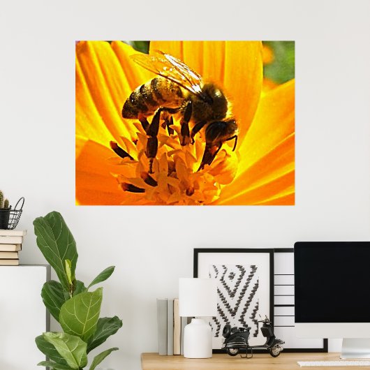 Bijen op een ventilator poster (Thuiskantoor)