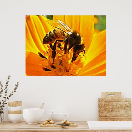 Bijen op een ventilator poster (Keuken)