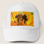 Bijen op een ventilator trucker pet (Voorkant)