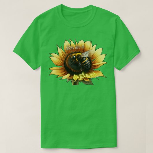 Bijen op een zonnebloem 16 t-shirt (Design voorkant)