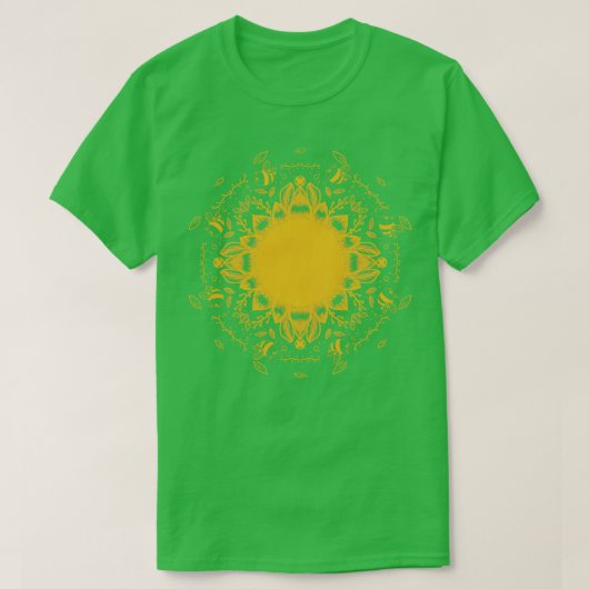 Bijen op een zonnebloem 1 t-shirt (Design voorkant)