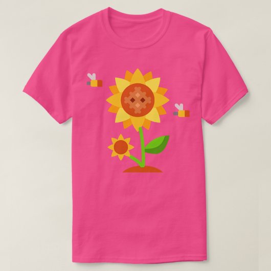 Bijen op een zonnebloem 71 t-shirt (Design voorkant)