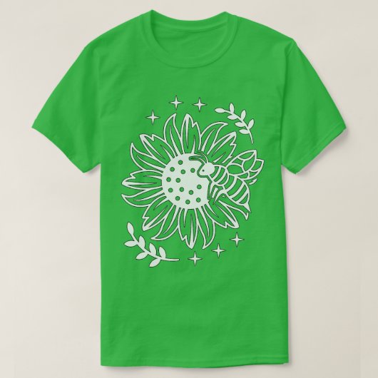 Bijen op een zonnebloem 76 t-shirt (Design voorkant)