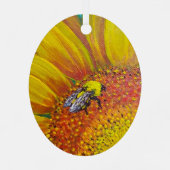 Bijen op een Zonnebloem Ornament (Achterkant)