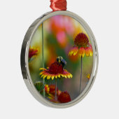Bijen op Gaillardia Metalen Ornament (Rechts)