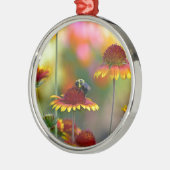 Bijen op Gaillardia Metalen Ornament (Links)