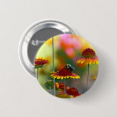Bijen op Gaillardia Ronde Button 5,7 Cm (Voorkant /achterkant)