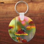 Bijen op Gaillardia Sleutelhanger (Voorkant)
