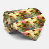 Bijen op Gaillardia Stropdas (Opgerold)