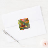Bijen op Gaillardia Vierkante Sticker (Envelop)