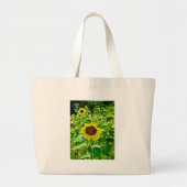 Bijen op gele zonnebloem grote tote bag (Voorkant)