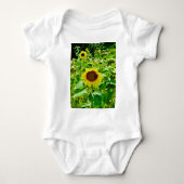 Bijen op gele zonnebloem romper (Voorkant)