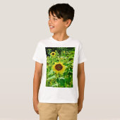 Bijen op gele zonnebloem t-shirt (Voorkant volledig)