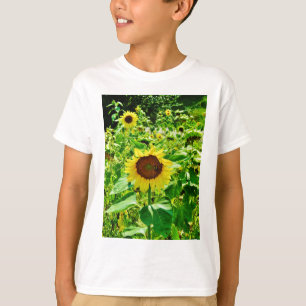 Bijen op gele zonnebloem t-shirt