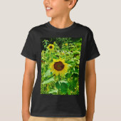 Bijen op gele zonnebloem t-shirt (Voorkant)