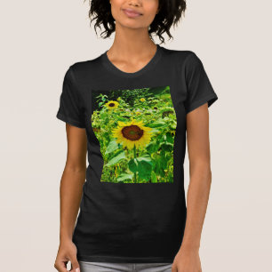 Bijen op gele zonnebloem t-shirt
