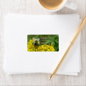 Bijen op Goldenrod, Solidago Etiket (Insitu)