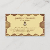 Bijen op het Honeycomb Apiarist boerderij Visitekaartje (Achterkant)