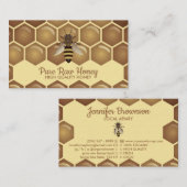 Bijen op het Honeycomb Apiarist boerderij Visitekaartje (Voorkant / Achterkant)