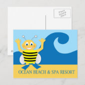 Bijen op het strand briefkaart (Voorkant / Achterkant)