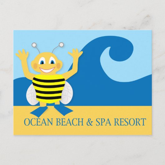 Bijen op het strand briefkaart (Voorkant)