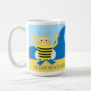 Bijen op het strand koffiemok