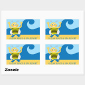 Bijen op het strand rechthoekige sticker (Vel)