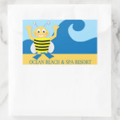 Bijen op het strand rechthoekige sticker (Tas)