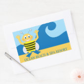 Bijen op het strand rechthoekige sticker (Envelop)