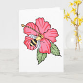 Bijen op Hibiscus Kaart (Gele Bloem)