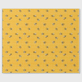 Bijen op Honeycomb Amber Pattern Gift Cadeaupapier (Vlak)
