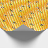 Bijen op Honeycomb Amber Pattern Gift Cadeaupapier (Hoek)